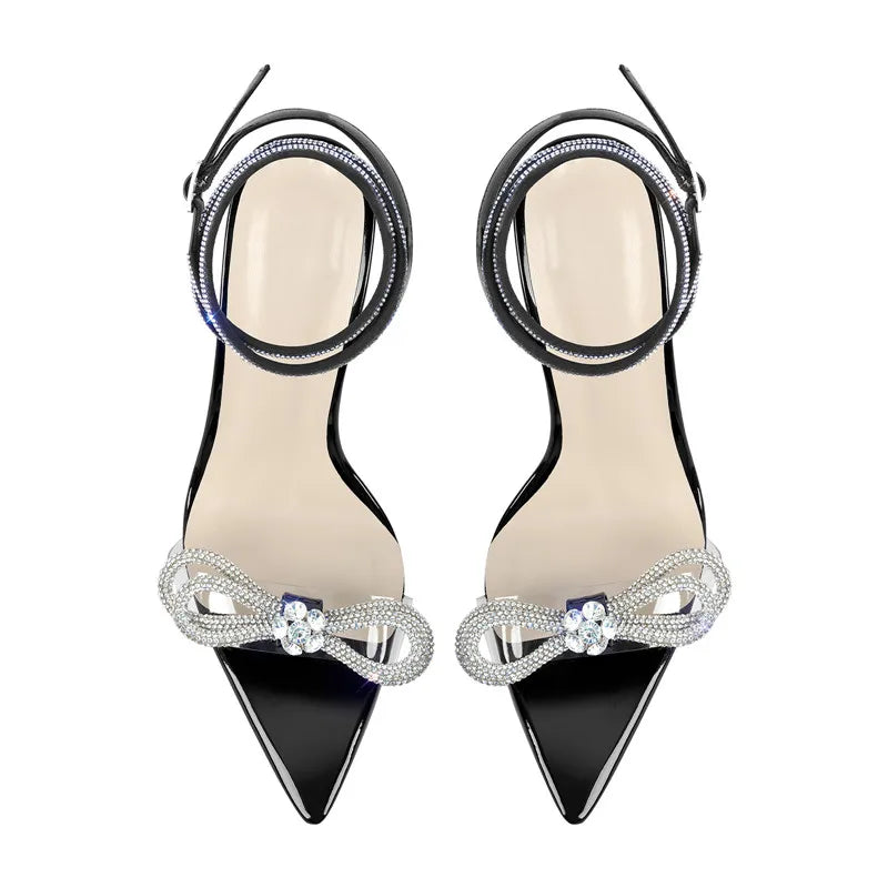 Lucite Clear Ankle Strap Sandals