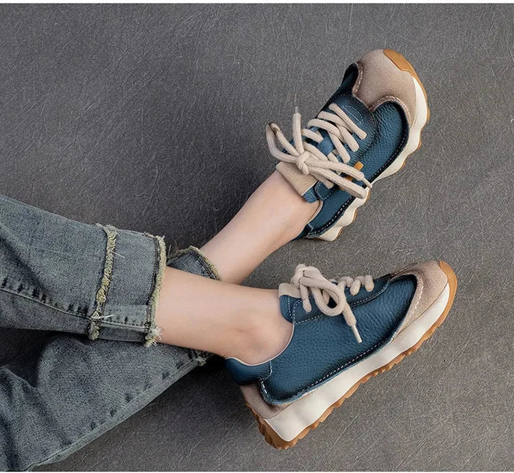 Chic Lace-Up Flat Sneakers