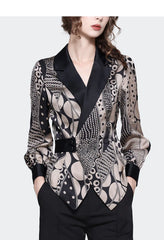 Stylish Satin Polka Dot Slim Top