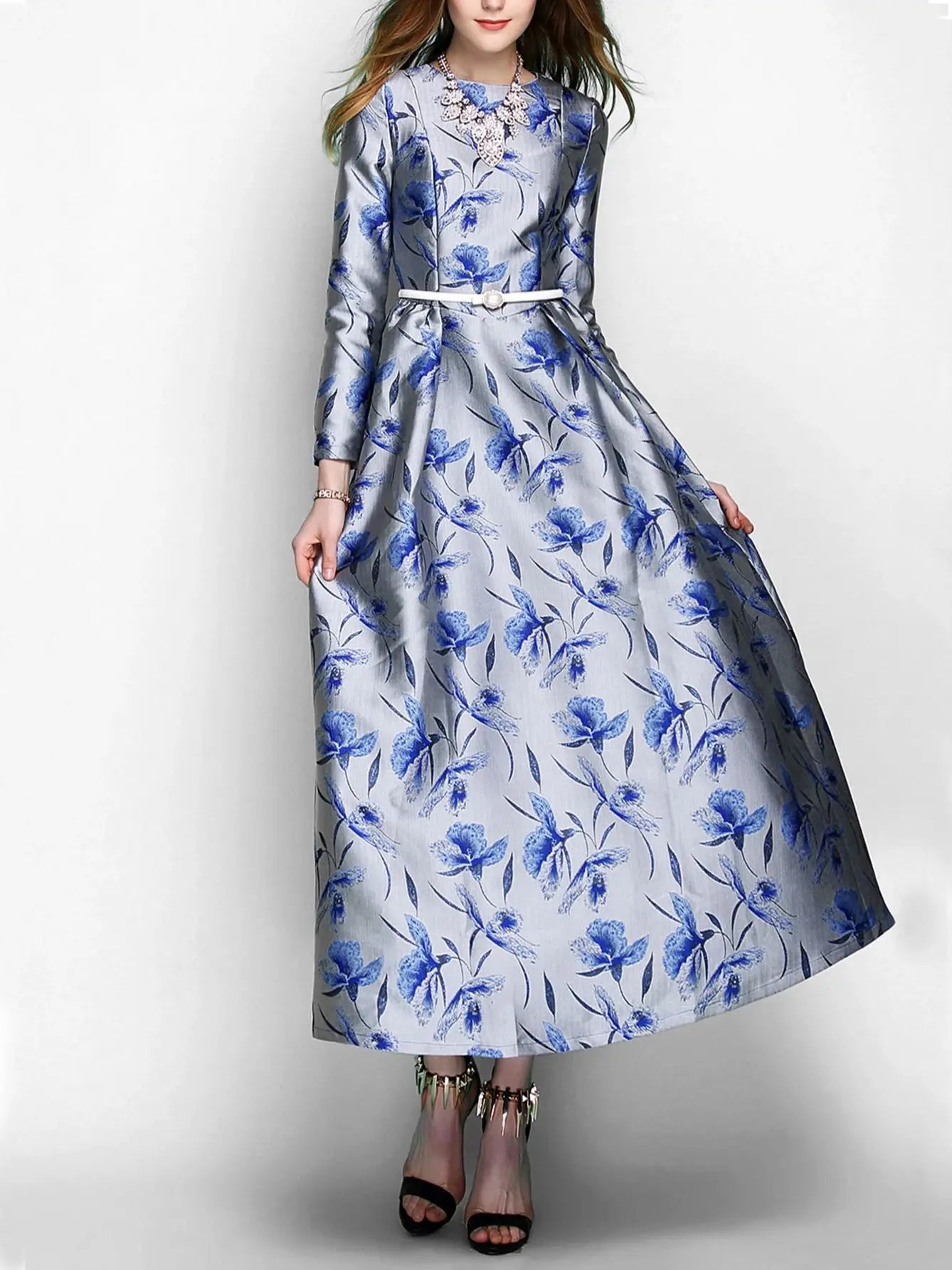 Glamorous Floral Nights Evening Party Dress