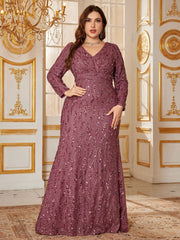 Effortlessly Plus Size Long Sequins Dress