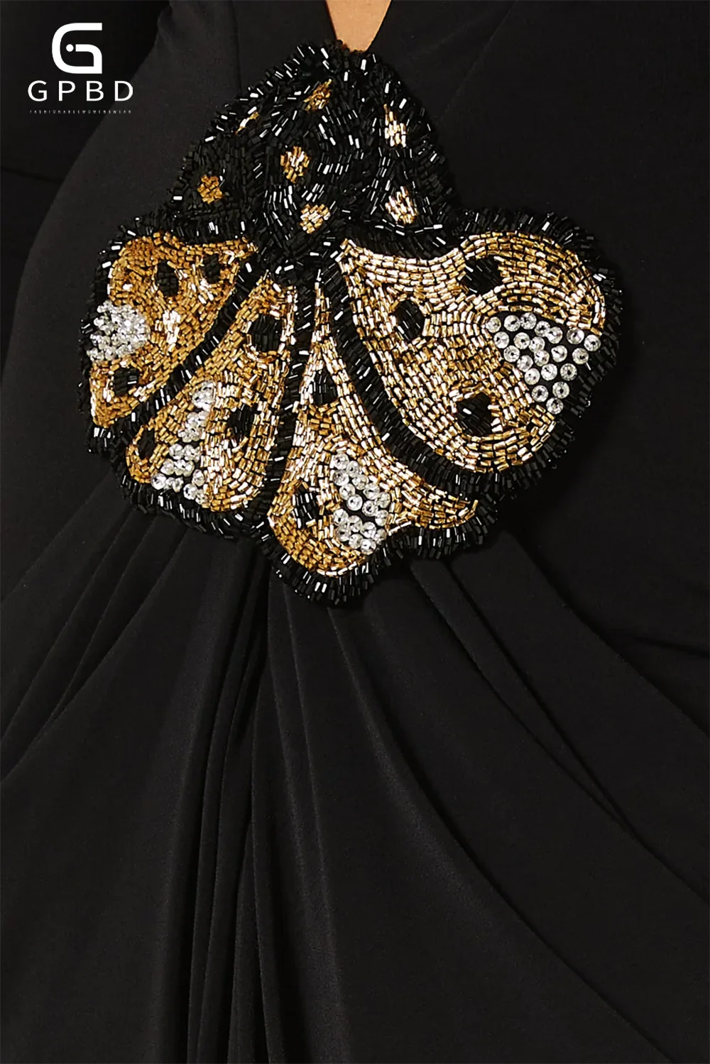 Beads Sequins Butterfly Evening Dress