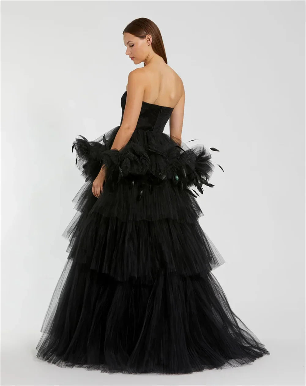 Luxury Tiered Lace Prom Gown