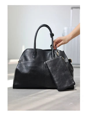 Vintage Cowhide Leather Tote Bag