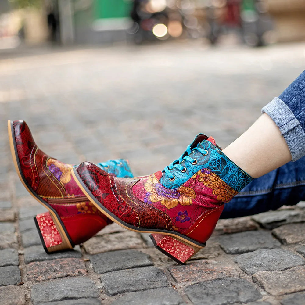 British Style Ethnic ZIP Boots