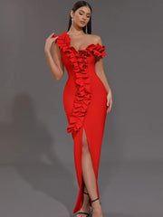Ruffles Off-Shoulder Party Dress