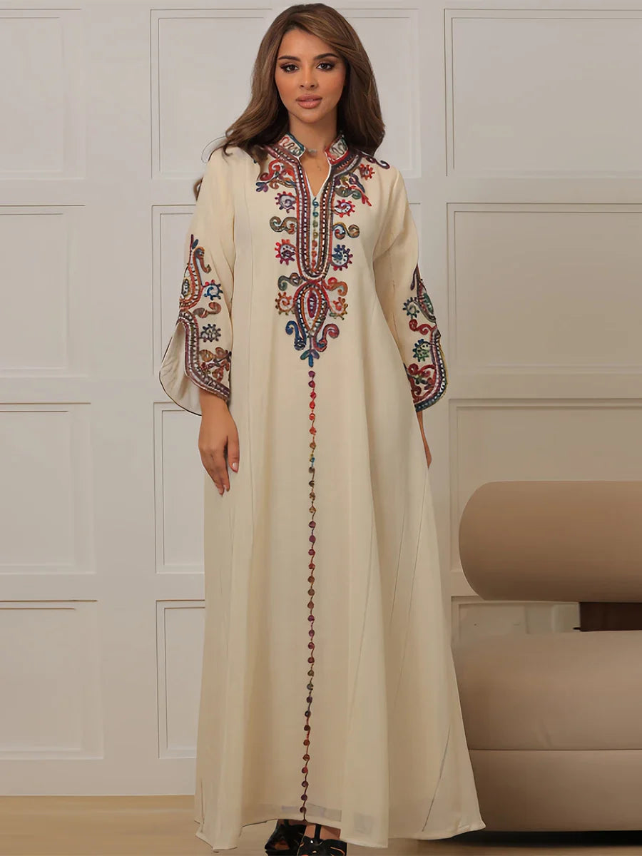Romance in the Making Embroidered Floral Abaya