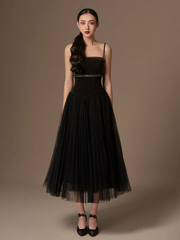 Elegant Tweed 2 Piece Sling Dress
