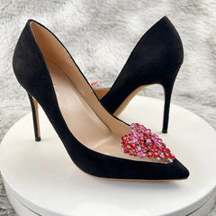 Diamond Buckle High Heels