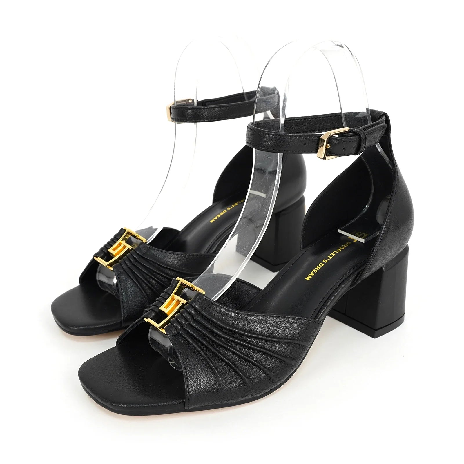 Luxury Open-Toed Square Heel Sandals