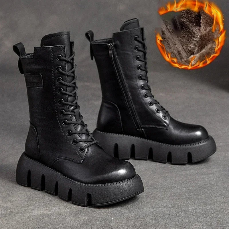 British Wedge Ethnic ZIP Platform Shoes