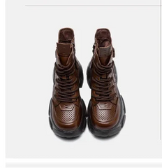 Breathable Thick High Heel Platform Boots