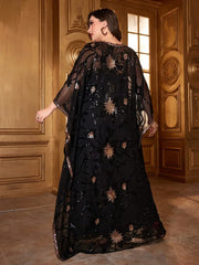 Luxury Batwing Sleeve Evening Dress