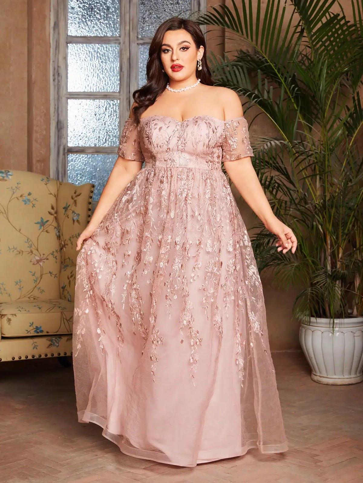 Effortlessly Plus Size Romantic Fashion Gown