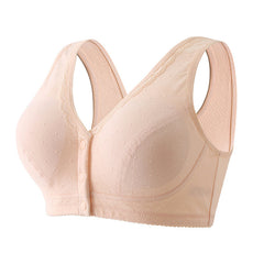 Button Front Cotton Push Up Bra