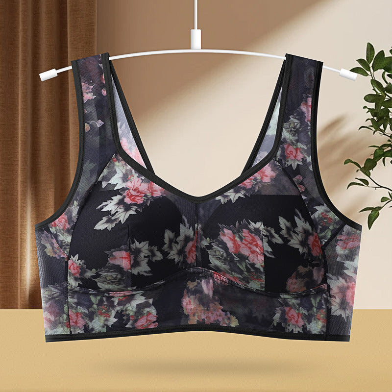 Women Ink Printing Vest Brassiere