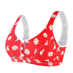 wide shoulder strap front button printed underwear