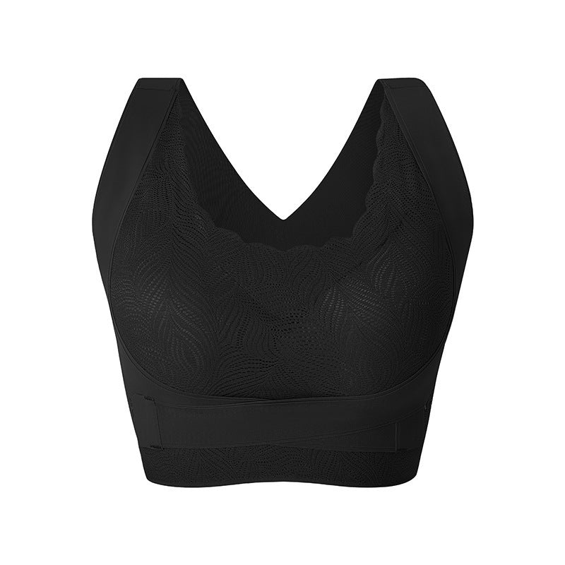 plus size push up front buckle sports bra