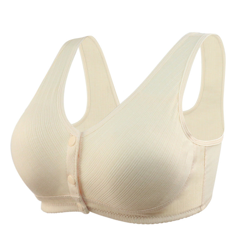 wire-free front button tank top bra