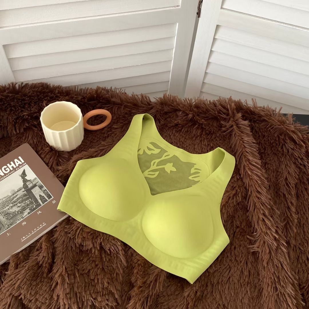 Seamless Deep V Hollow Vest Bra