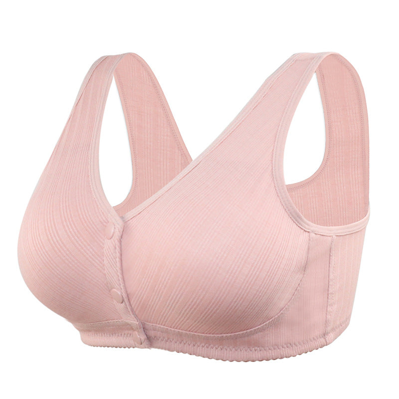 wire-free front button tank top bra