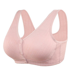 wire-free front button tank top bra