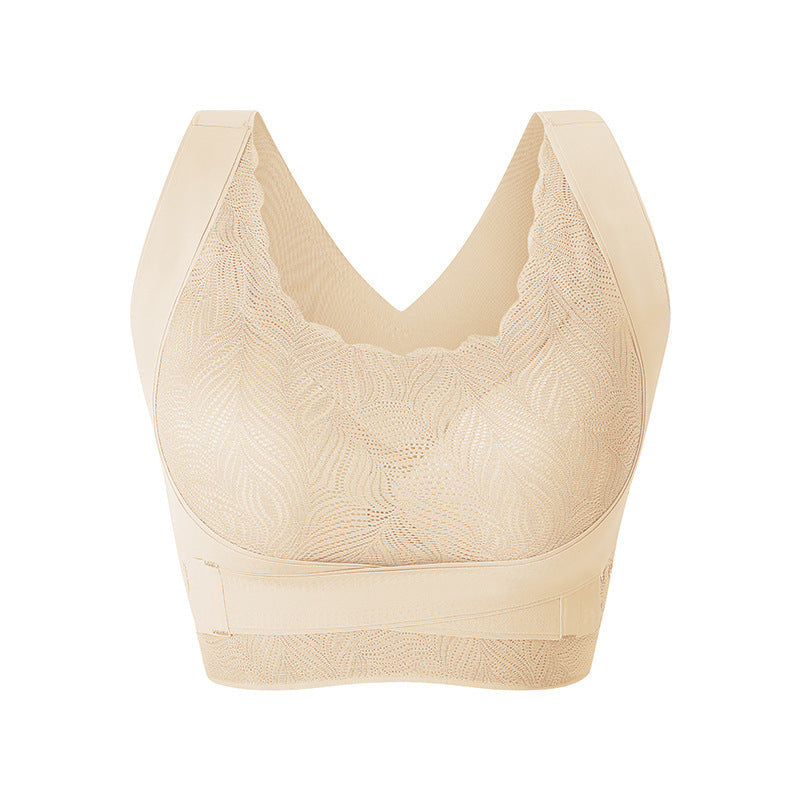 plus size push up front buckle sports bra