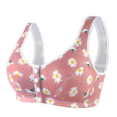 wide shoulder strap front button printed underwear