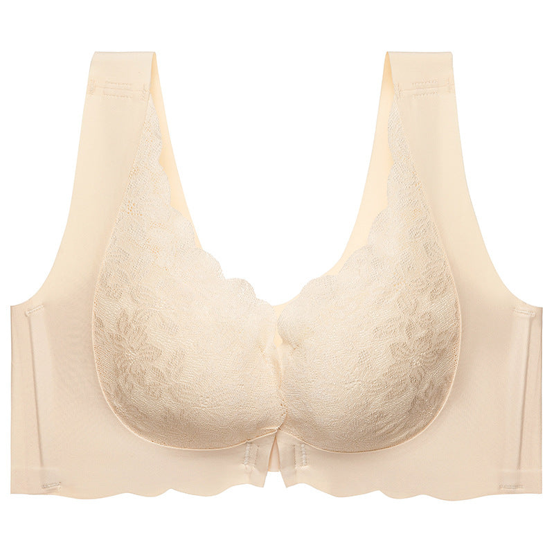 Lace Push Up Bra No Wires Sports Front Button Bra