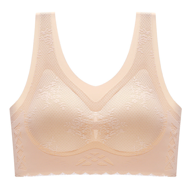 comfortable latex breathable inner cup sleep bra