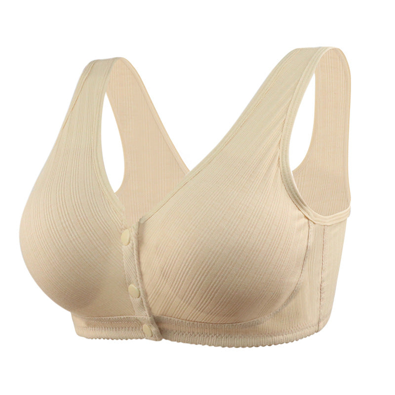 wire-free front button tank top bra