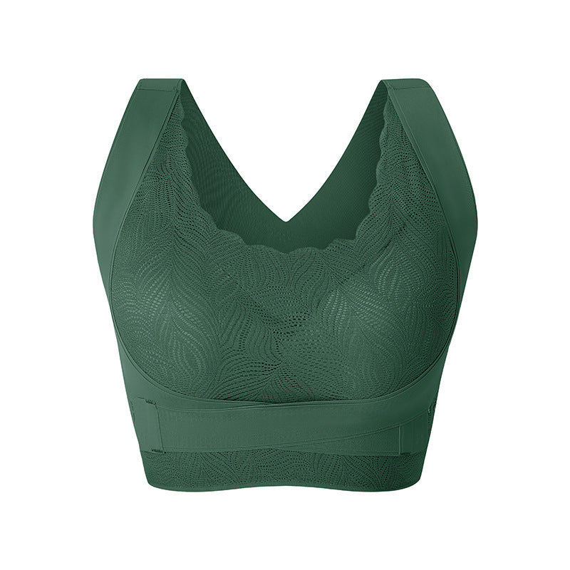 plus size push up front buckle sports bra