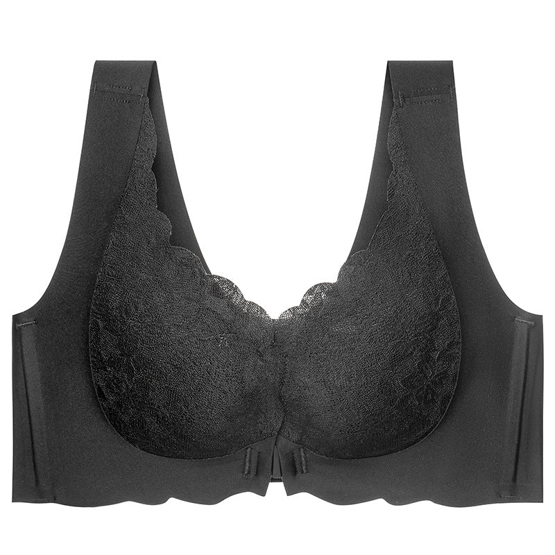 Lace Push Up Bra No Wires Sports Front Button Bra