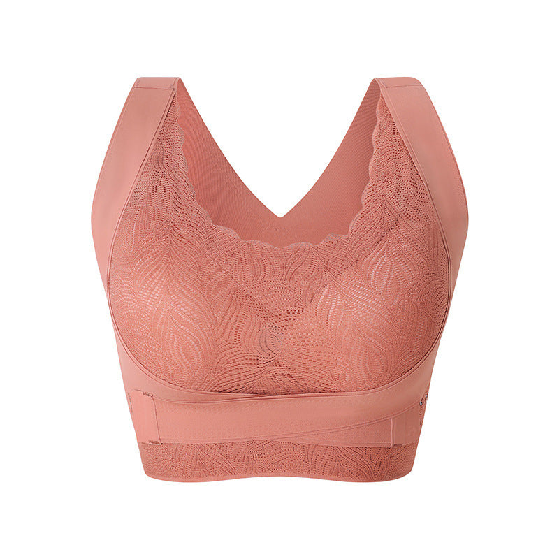 plus size push up front buckle sports bra