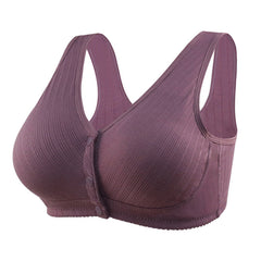 wire-free front button tank top bra