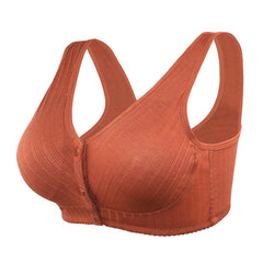 wire-free front button tank top bra