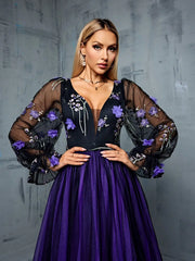Three-dimensional Flower Embroidery Gown