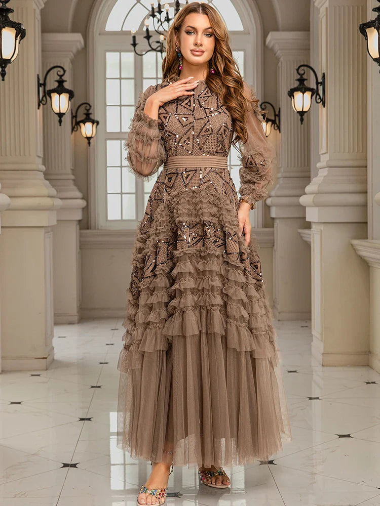 Elegant Round Neck Pendant Dress