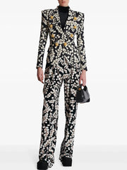 Redcurrant Button Blazer Suit