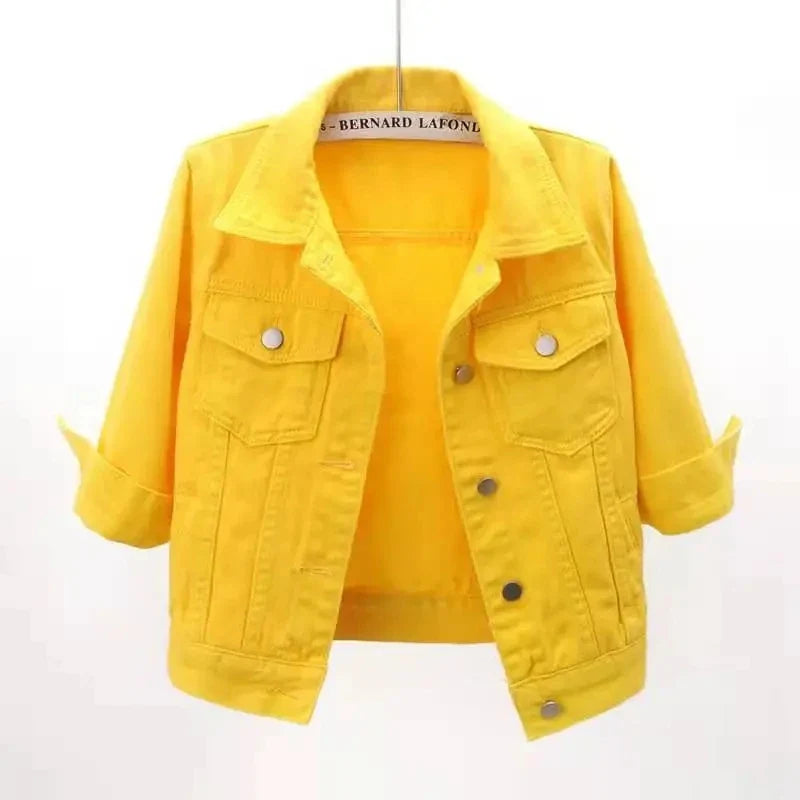 Classic Three Quarter Sleeves Jean Jacket