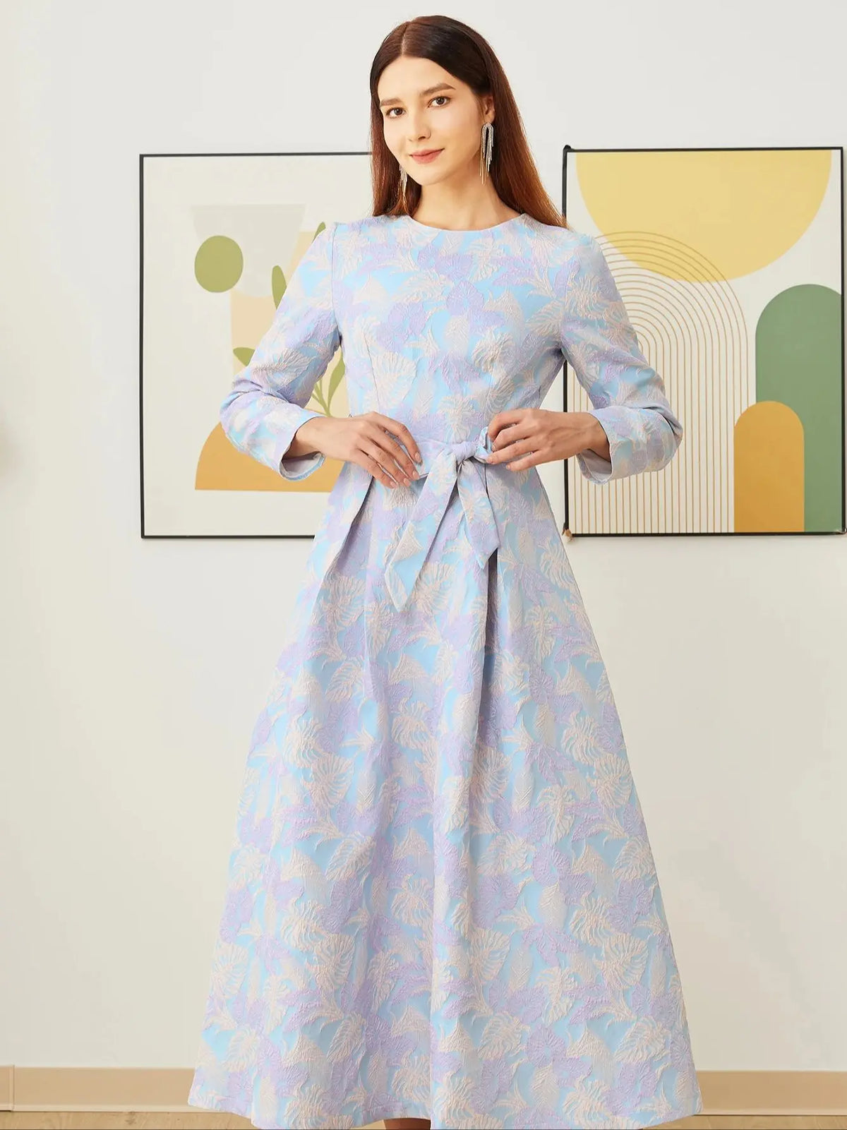 Luxurious Three-dimensional Embossed Dress