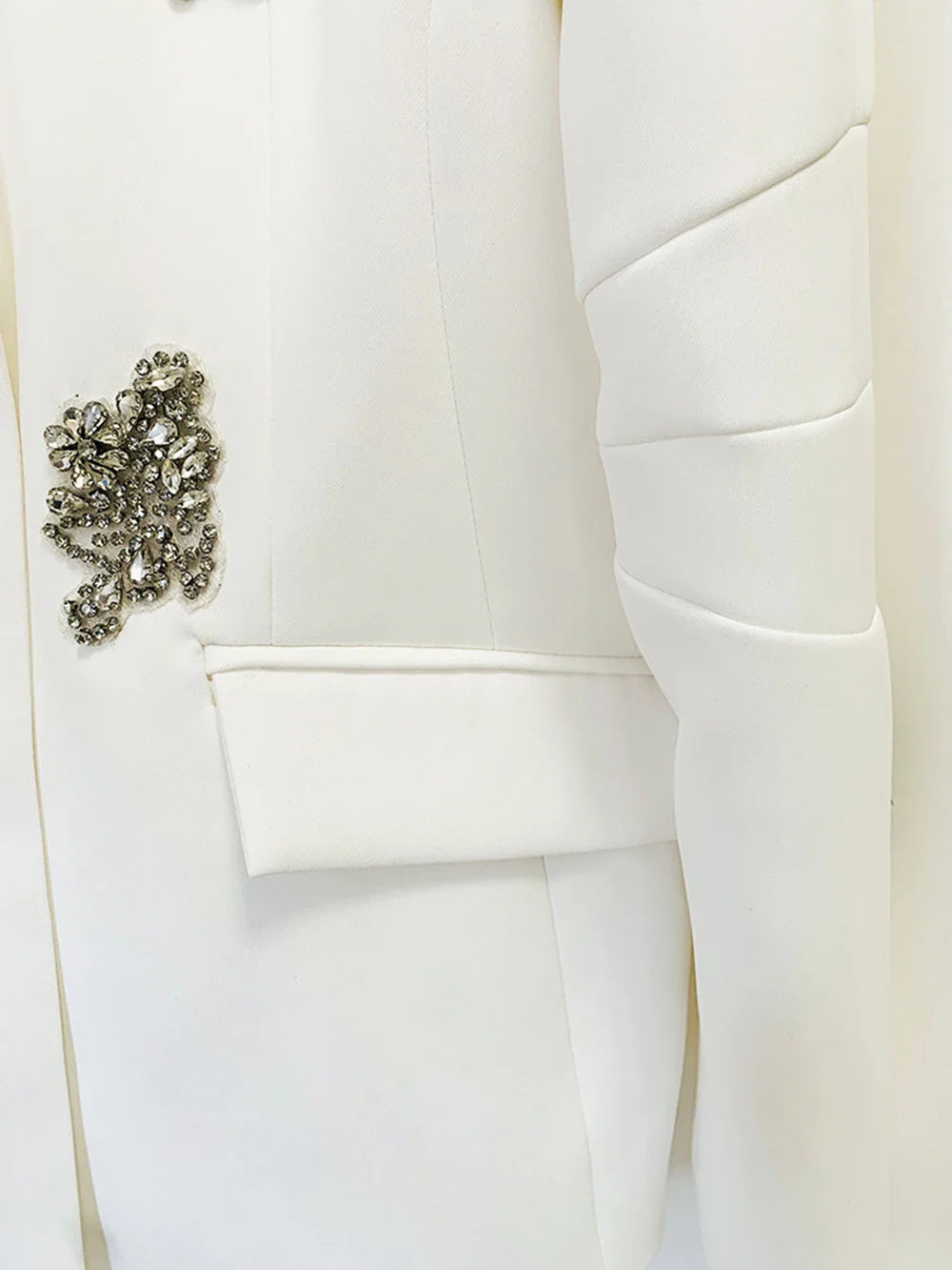 Notched White Diamond Blazer Suits