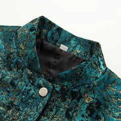 Refined Metallic Thread Texture Coat