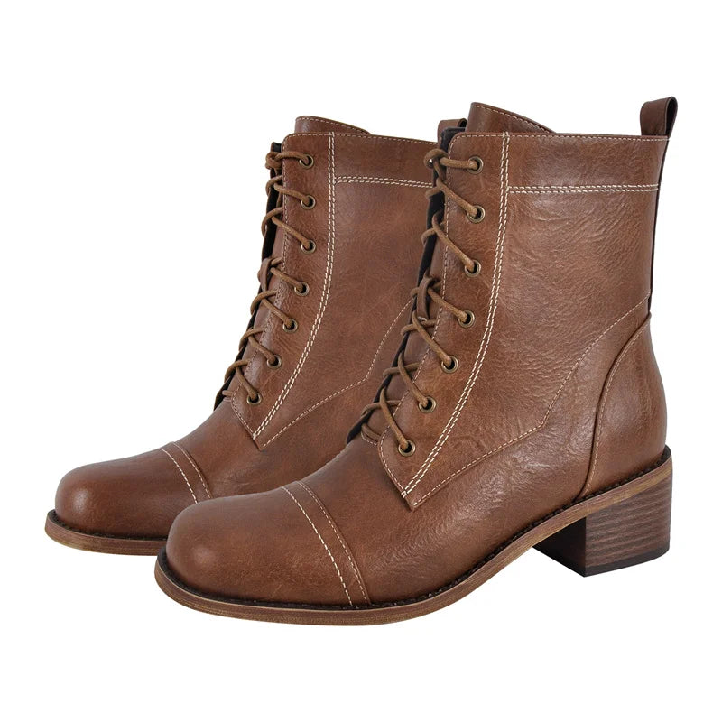 Stylish Round Toe Women's Ankle Boots
