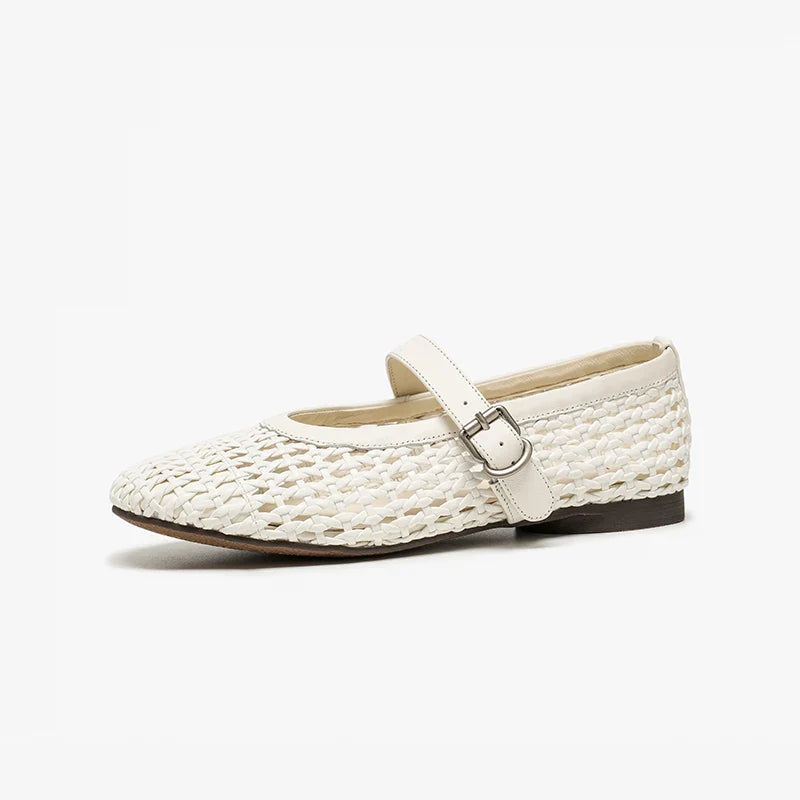 Stunning Woven Ballet Buckle Flats
