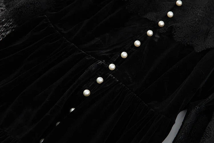 Splicing Hollow Out Midi Dress