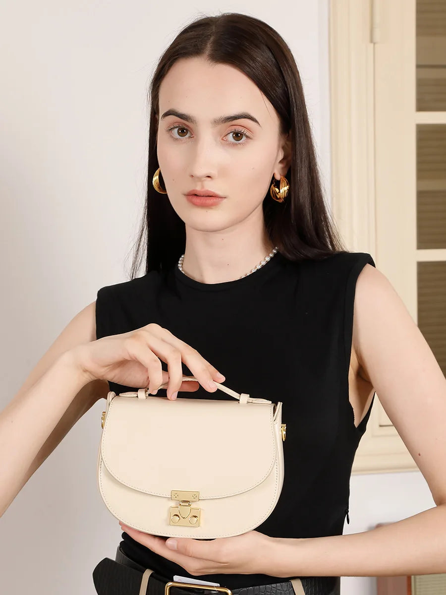 Refined Cowhide Crossbody Bag