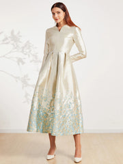 Sophisticated Embroidery Floral Maxi Dress