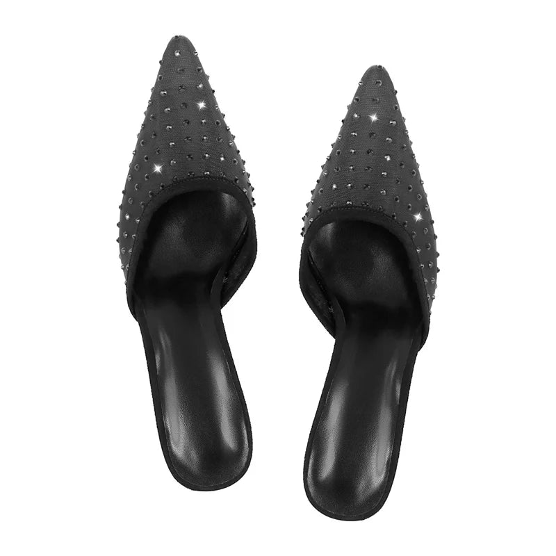 Classic Rhinestone Slip On Sandals