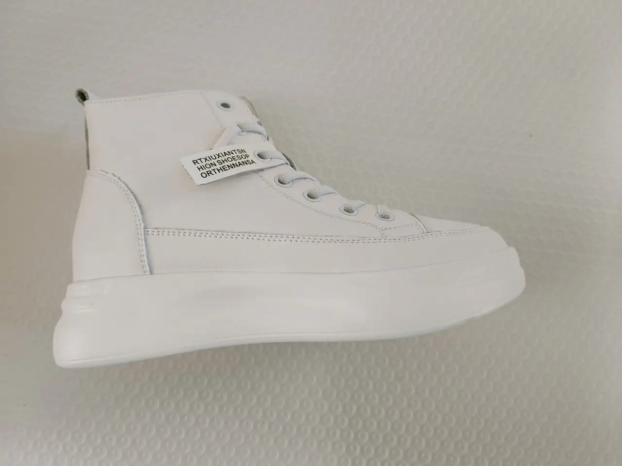 High-Top Leather Platform Sneakers